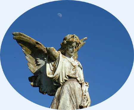 Angel under a half moon...