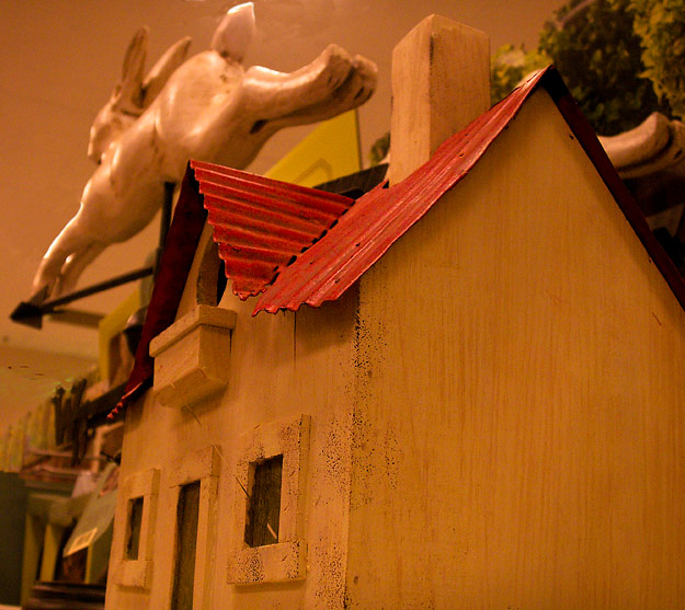 What, you don't have a gigantic rabbit leaping over your cottage?
