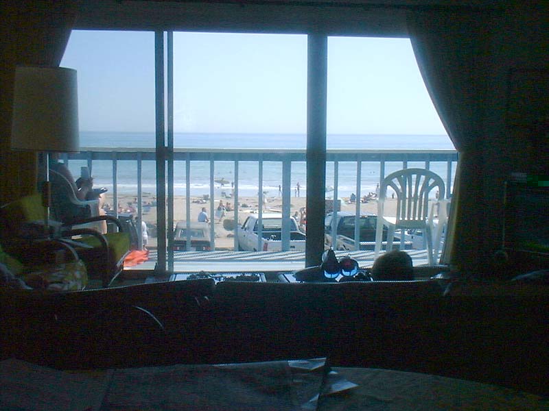 Looking out toward the ocean from the living room.